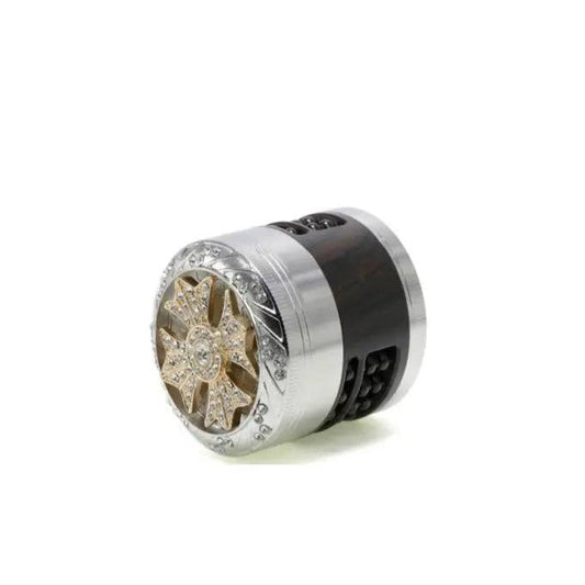 Certified Puffs 63mm Spinner Herb Grinder, a premium metal fidget grinder with a sleek design for herbs and spices.