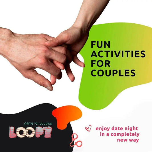 Couples playing Loopy Game for Couples by Certified Puffs, engaging in romantic card game during date night.