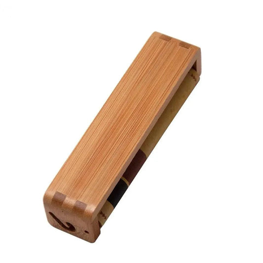 Certified Puffs Hornet Bamboo Rolling Machine 1 1/4 in natural finish, portable roller for rolling cigarettes or herbal blends.