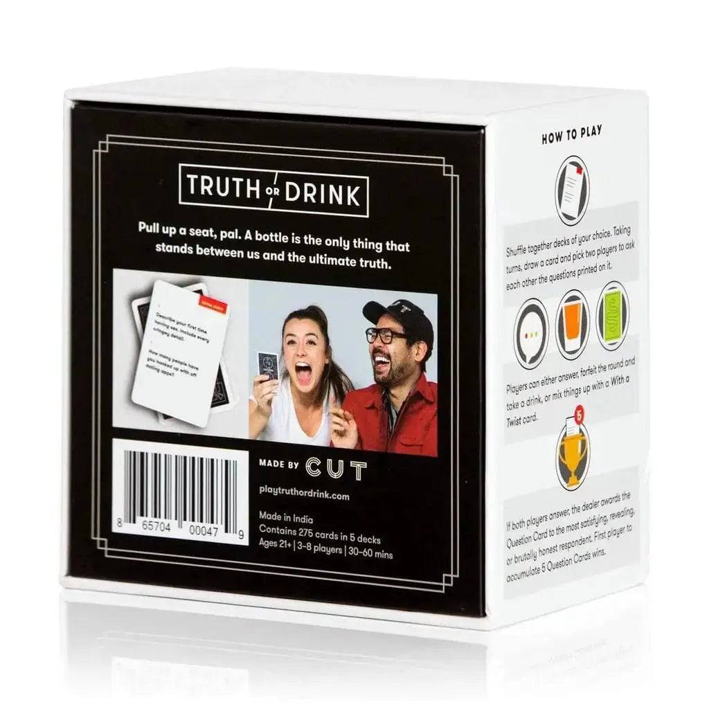 Certified Puffs Truth or Drink card game for adults, featuring colorful cards and game instructions for party drinking fun.