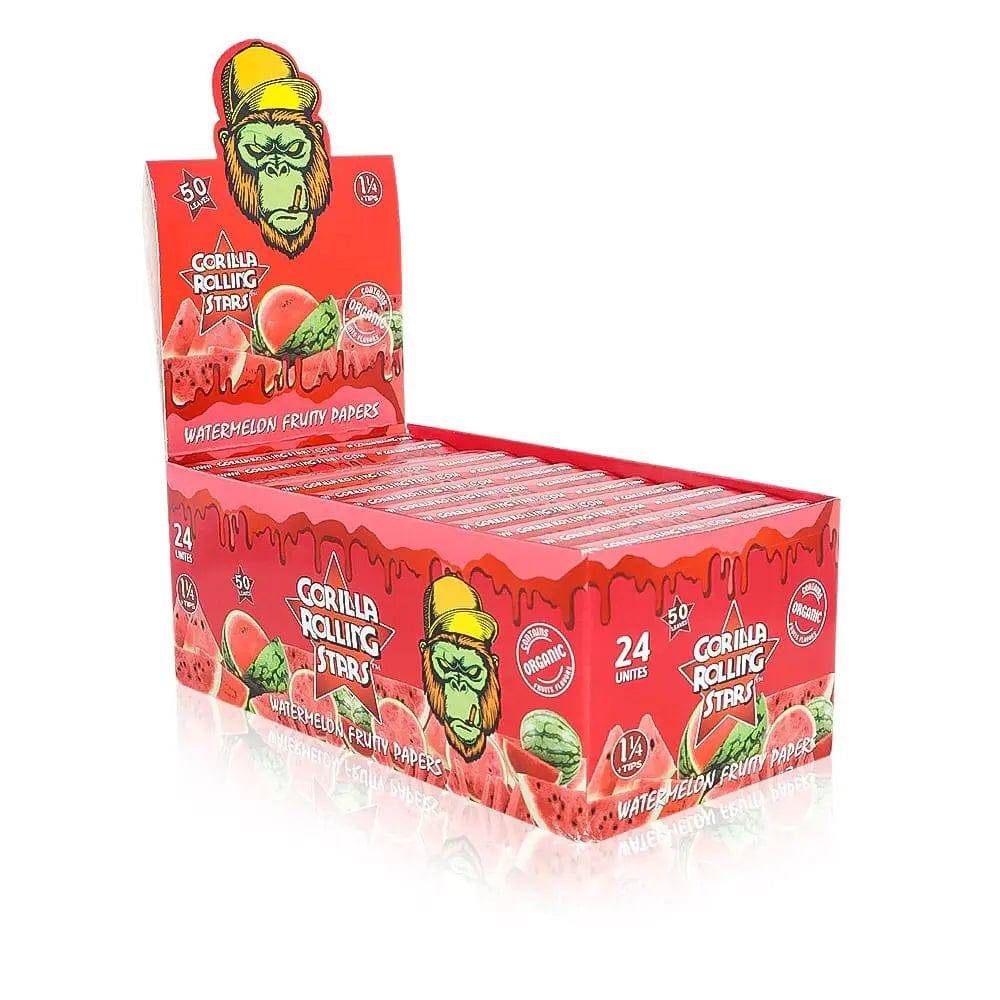 Organic Mango Cherry Watermelon flavored rolling papers by Certified Puffs, shown in a close-up image with colorful packaging.