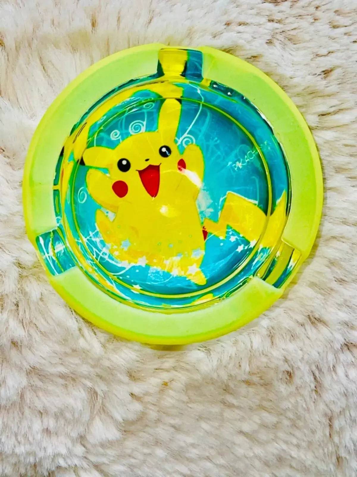Certified Puffs Pokémon ashtray featuring a colorful Pokémon design on a ceramic surface.