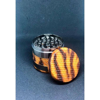 Natural wood herb grinder, 63mm size by Certified Puffs, featuring polished wooden blades and a smooth finish for grinding herbs.