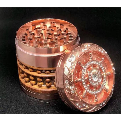 Certified Puffs 63mm Spinner Herb Grinder with metal construction, featuring a smooth spinning design for efficient herb grinding.
