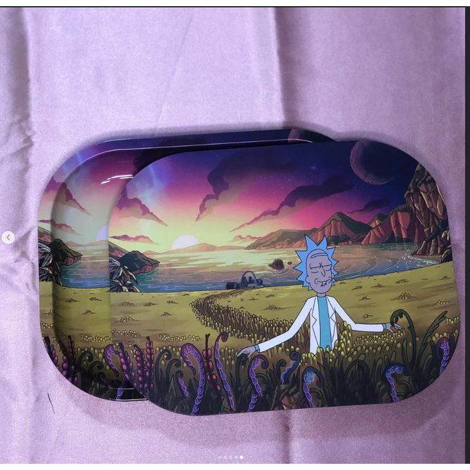 Rick & Morty Rolling Tray - Magnetic Lid Portable Smoking Tray Kenya Certified Puffs
