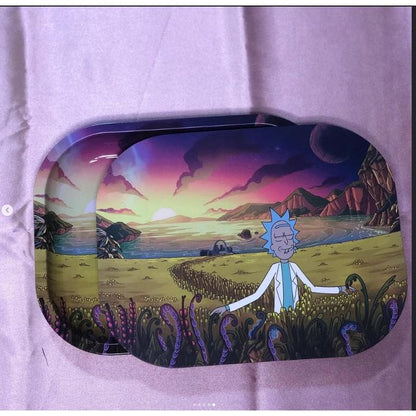 Rick & Morty Rolling Tray - Magnetic Lid Portable Smoking Tray Kenya Certified Puffs