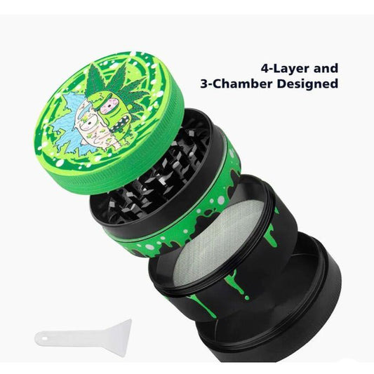 Rick and Morty Toxic Grinder 50mm – 4-Piece Metal Herb Grinder with Kief Catcher | Buy Online Kenya Certified Puffs