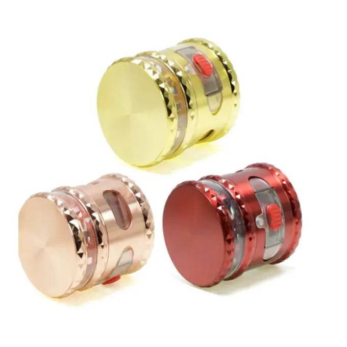 Certified Puffs heavy duty 63mm herb grinder with side opening, premium metal construction, ideal for grinding herbs efficiently.