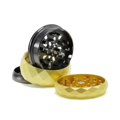 Premium 63mm metal herb grinder by Certified Puffs, showcasing its sturdy design and textured surface for easy grinding.