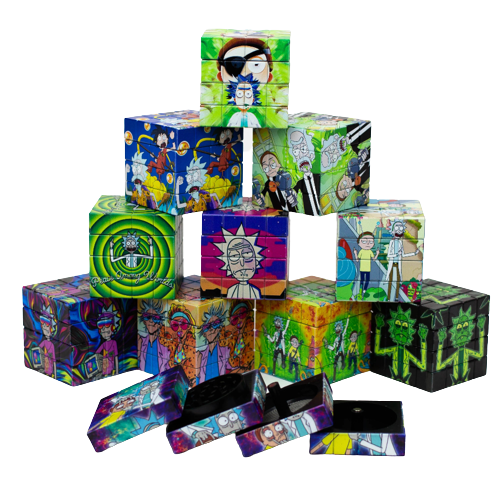 Cartoon Cube Herb Grinder 4-Part – Rick & Morty Edition Certified Puffs