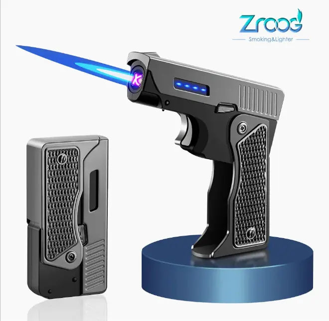 Electric Lighter Windproof Lighter Gun Shape Certified Puffs