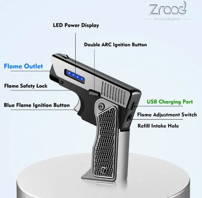 Electric Lighter Windproof Lighter Gun Shape Certified Puffs