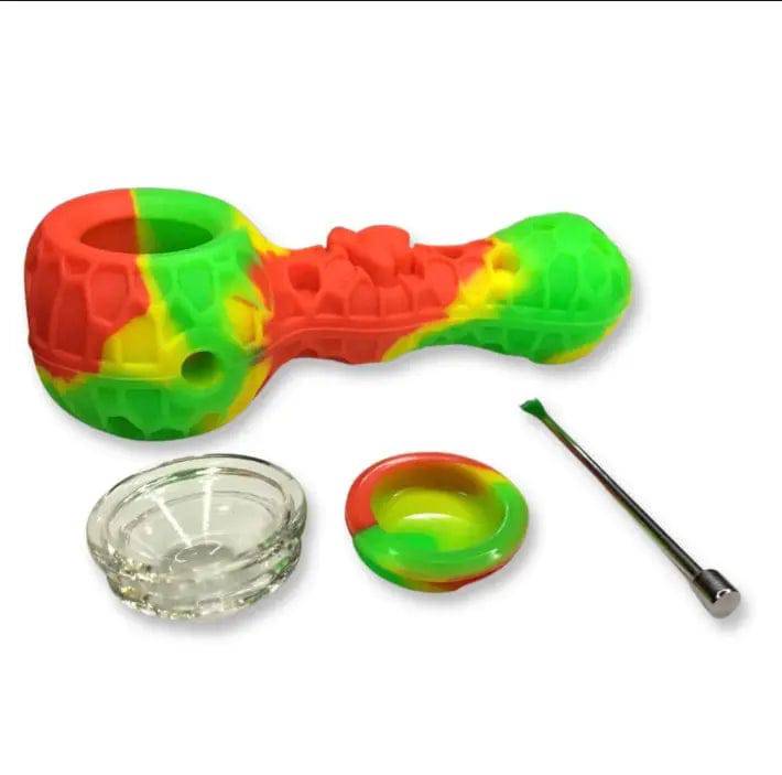 Silicone bee-shaped tobacco hand pipe from Certified Puffs, durable smoking pipe with detailed bee design.