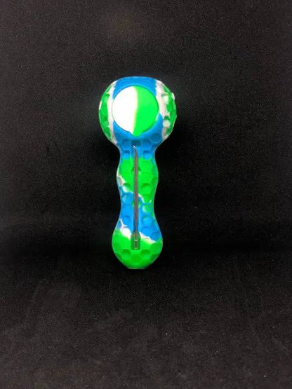 Silicone bee-shaped tobacco hand pipe by Certified Puffs, durable smoking pipe with detailed bee design and smooth surface.