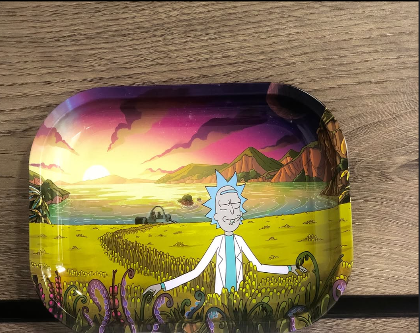 Rick & Morty Rolling Tray - Magnetic Lid Portable Smoking Tray Kenya Certified Puffs