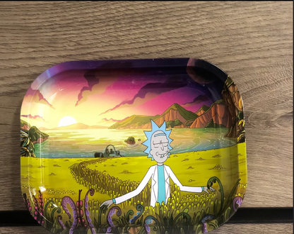 Rick & Morty Rolling Tray - Magnetic Lid Portable Smoking Tray Kenya Certified Puffs
