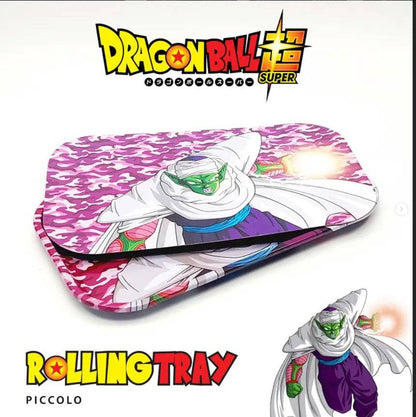 Large metal rolling tray with vibrant multi-color Kenya-inspired design, ideal for rolling and organizing smoking accessories.