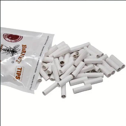Brown organic HORNET Ø 7 Slim pre-rolled cigarette tips from Certified Puffs, 100 tips per pack, shown in the image.