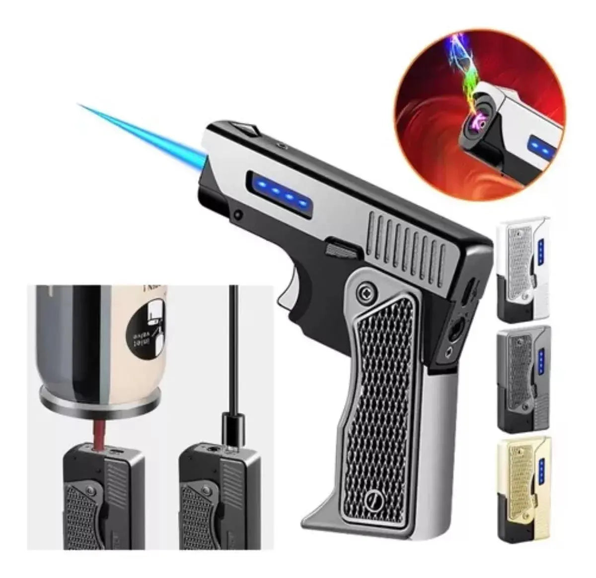 Electric Lighter Windproof Lighter Gun Shape Certified Puffs
