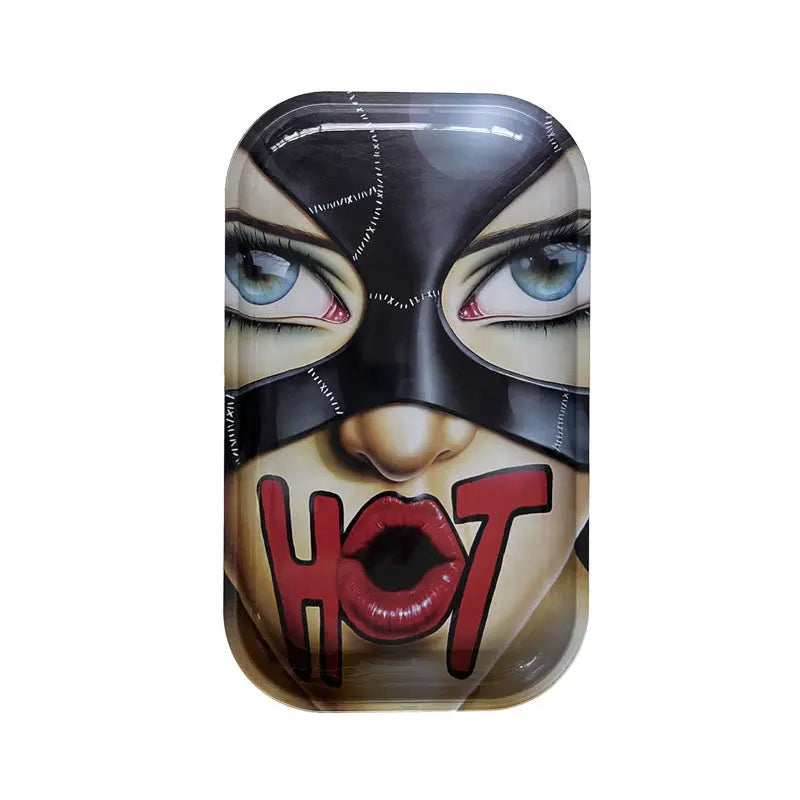 Hot Cat Woman Rolling Tray XL 10.5" - Premium Cartoon Design Certified Puffs