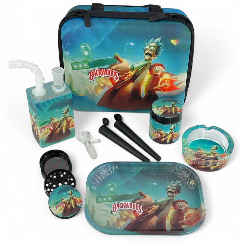 Gift Set  6IN1 Rick & Morty Bong Set Certified Puffs