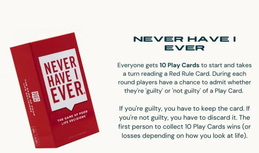 Never Have I Ever Card Game - Adult Party Drinking Game Certified Puffs