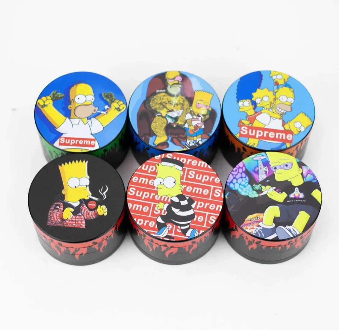 Simpsons Herb Grinder 40mm - 4 Layer Metal Magnetic Lid Grinder Certified Puffs