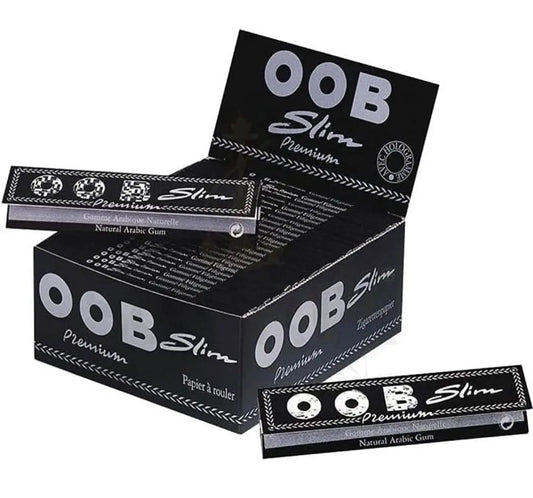 OCB Black Premium King Size Slim Rolling Papers Box - Ultra Thin Certified Puffs