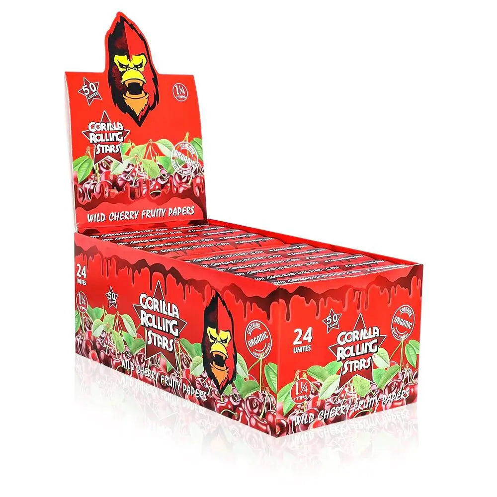 Flavored Rolling Papers 1 1/4 - Organic Mango Cherry Watermelon Certified Puffs