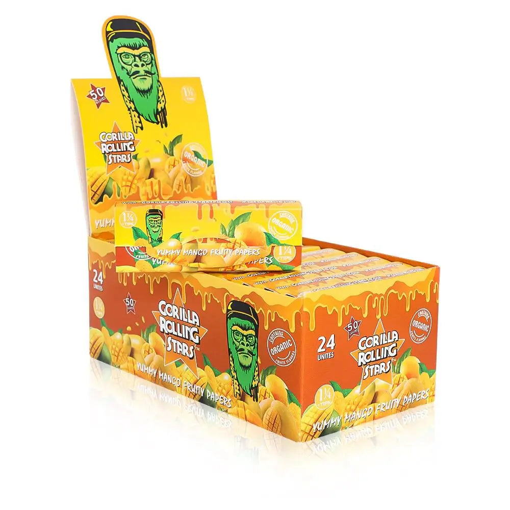 Flavored Rolling Papers 1 1/4 - Organic Mango Cherry Watermelon Certified Puffs