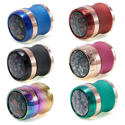 Large 63mm Certified Puffs metal herb grinder with four pieces for efficient grinding and easy herb collection.