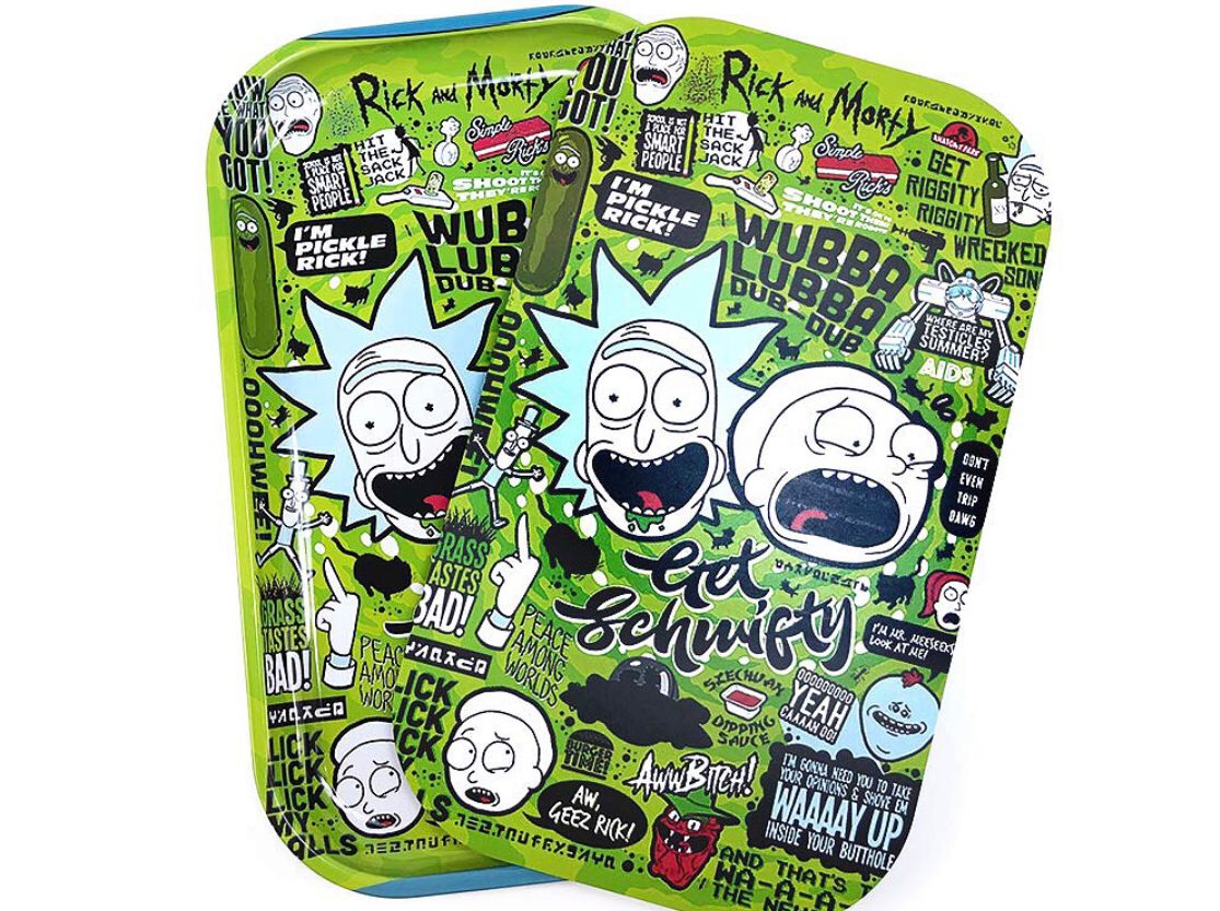 Rick & Morty Rolling Tray XL - Premium Metal Design Kenya Certified Puffs