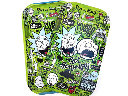 Rick & Morty Rolling Tray XL - Premium Metal Design Kenya Certified Puffs