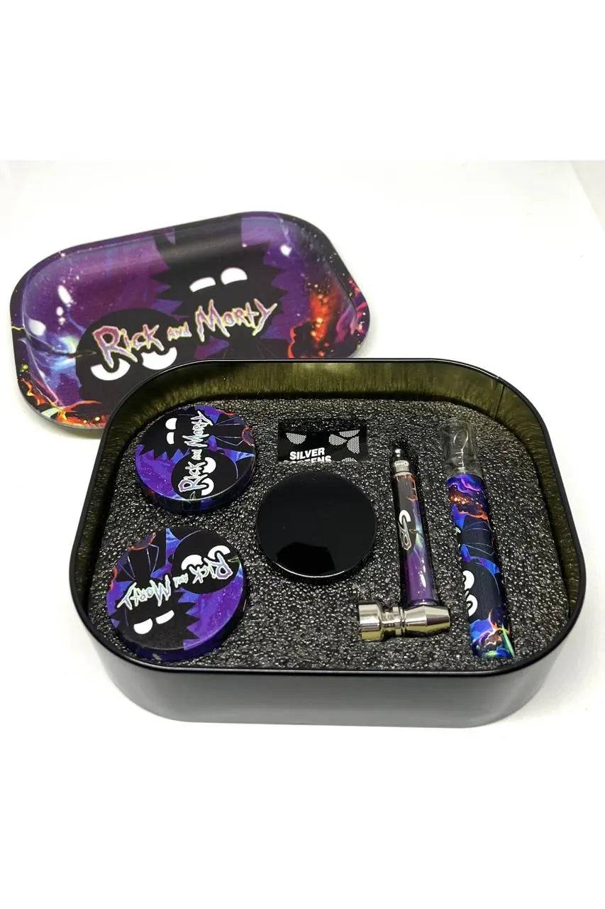 Six-piece gift set in a tin box by Certified Puffs, featuring assorted treats arranged neatly in festive packaging.