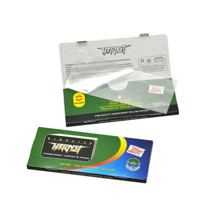 Hornet Transparent Clear Cellulose King Size Rolling Papers Box Certified Puffs